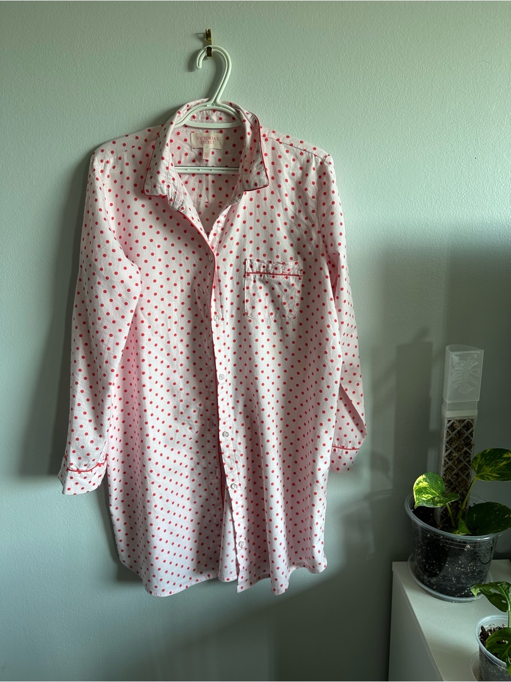 Victoria's Secret Pink and Red Polka Dot Sleep Top